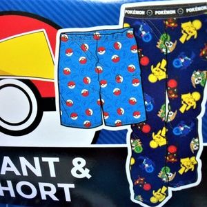 NWT Pokemon 2 Pack Sleep Lounge Pajama Pj Pant /& Jam Shorts Boys Medium 6//8